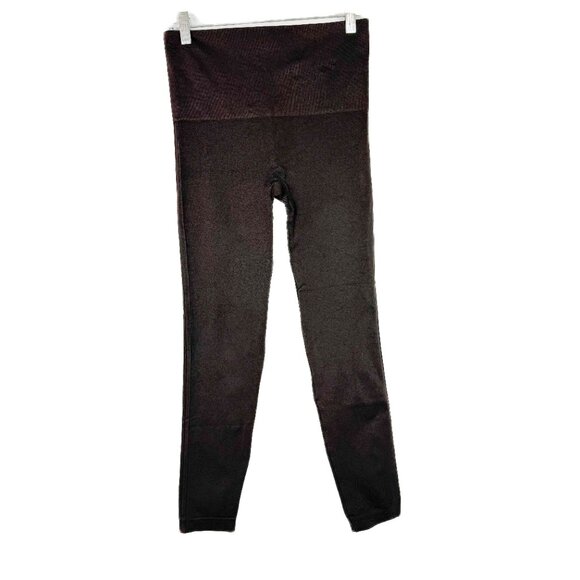 SPANX Look at Me Now Seamless Leggings High Rise Dark Brown Size Large L EUC - Picture 2 of 9